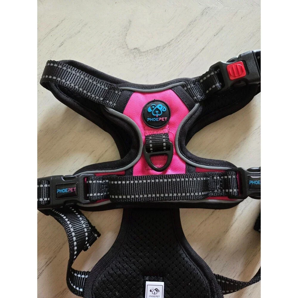 Phoepet No Pull Dog Harness Medium Reflective Vest Front Clip Handle S Pink